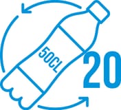 Number of 50 cl plastic bottles used to produce this recycled polyester product.